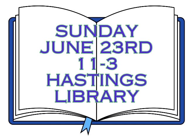 Book Festival Sunday June 23rd from 11-3 at Hastings, NY Library